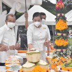 ปทุมธานี-วัฒนธรรมจังหวัดปทุมธานี ร่วมพิธีเจริญพระพุทธมนต์และบวงสรวงบูรณะซ่อมแซมศาลหลักเมืองปทุมธานี